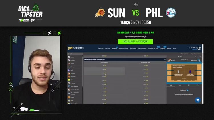 Suns x 76ers: Dica de Aposta + Bilhete Pronto
