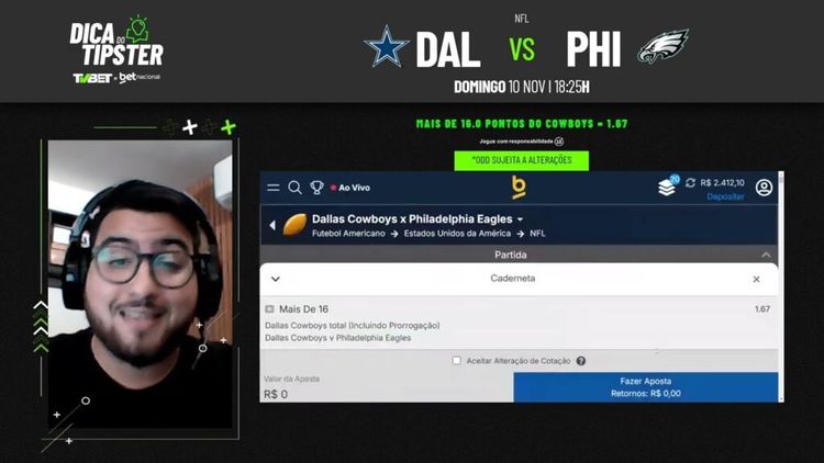 Cowboys x Eagles: Dica de Aposta + Bilhete Pronto