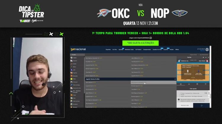 Thunder x Pelicans: Dica de Aposta + Bilhete Pronto