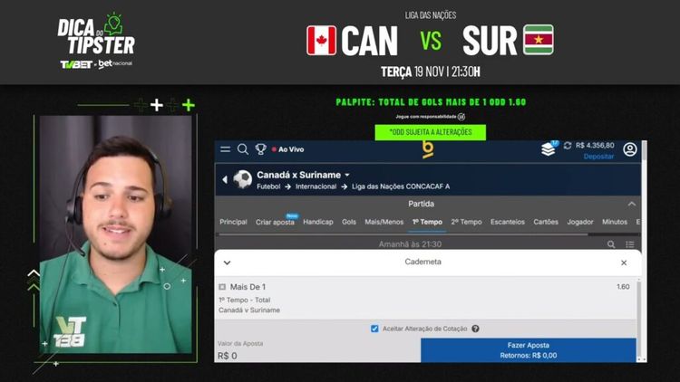 Canadá x Suriname: Dica de Aposta + Bilhete Pronto