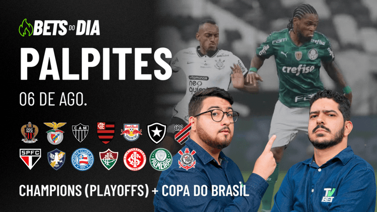 Apostas Imperdíveis: Análises + Palpites para os jogos desta quarta-feira (06/08)