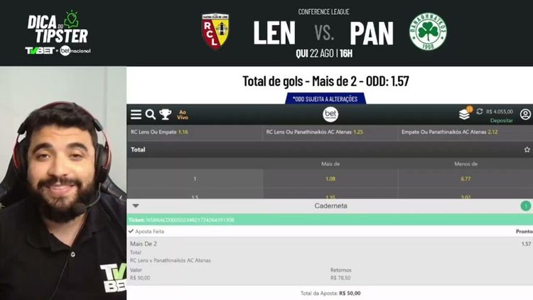 Dica do Tipster Lens x Panathinaikos – Liga Conferência (22/08)