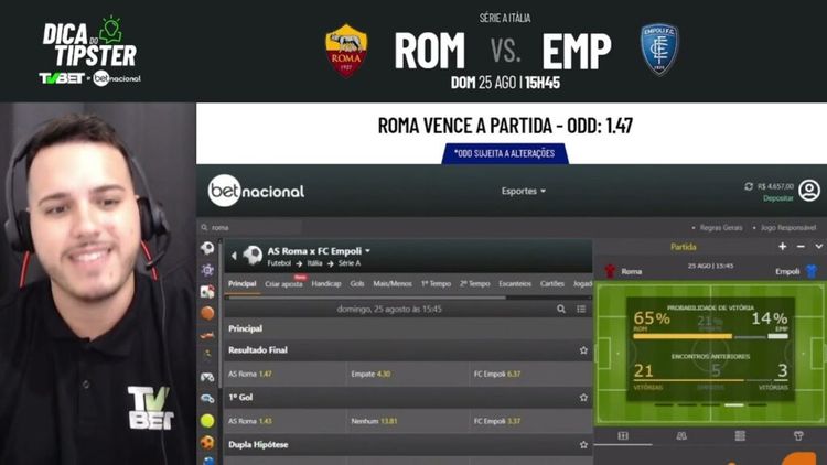 Dica do Tipster Roma x Empoli – Campeonato Italiano (25/08)