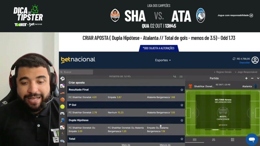 Dica do Tipster Shakhtar Donetsk x Atalanta – Liga dos Campeões (02/10)